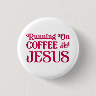 Macaron Rond 2,50 Cm Courir sur Café & Jésus