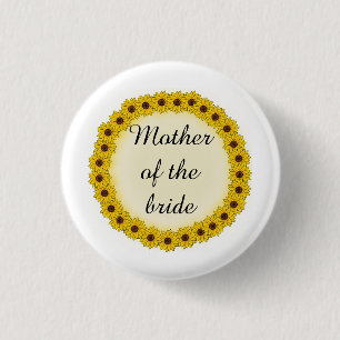 Macaron Rond 2,50 Cm Couronne de tournesol Mère/Grand-mère de la mariée