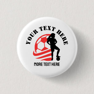 Macaron Rond 2,50 Cm Coutume Football Fille de football enfant fête d'a