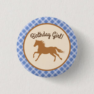 Macaron Rond 2,50 Cm Cowboy Horse Pony Cute 1er Anniversaire Thème de