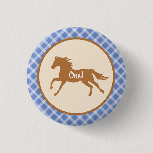 Macaron Rond 2,50 Cm Cowboy Horse Pony Cute 1er Anniversaire Thème de f