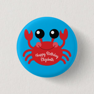 Macaron Rond 2,50 Cm Crabe Anniversaire Soirée Cartoon Enfants