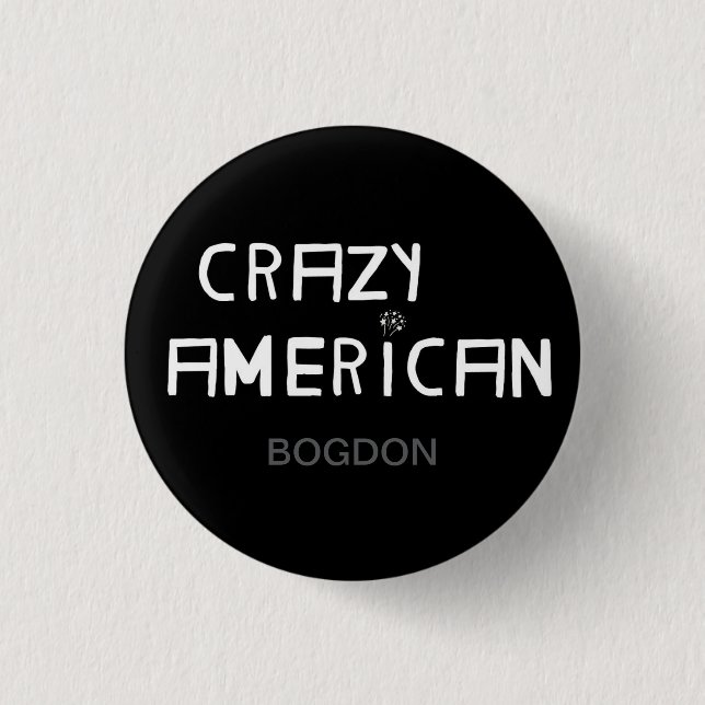 Macaron Rond 2,50 Cm Crazy American par Bogdon Button (Devant)