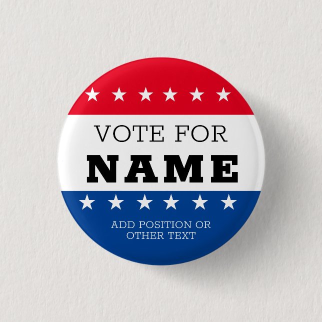 Macaron Rond 2,50 Cm Create Your Own Election Design Campaign Button (Devant)