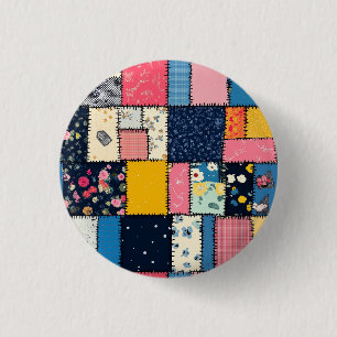Macaron Rond 2,50 Cm Création patchwork adorable, motif ludique