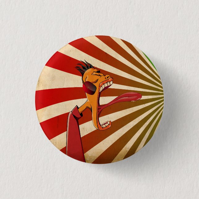 Macaron Rond 2,50 Cm Cri perçant de milieu de l'été (Devant)
