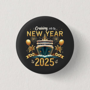 Macaron Rond 2,50 Cm Croisière au Nouvel An 2025 Eve Family Crew