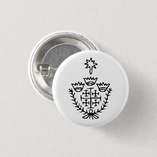 Macaron Rond 2,50 Cm Croix de Jérusalem tatouage de pèlerinage historiq