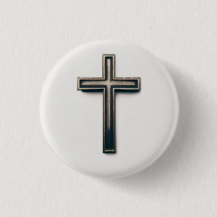 Macaron Rond 2,50 Cm Croix religieuse
