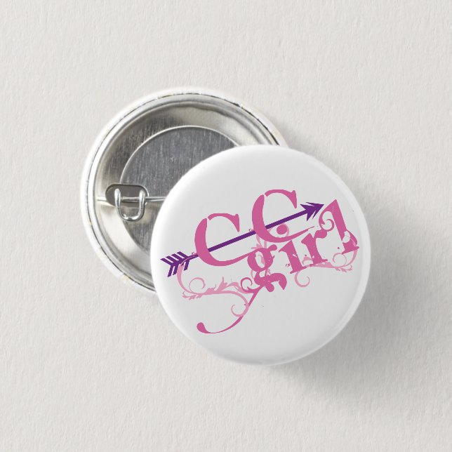 Macaron Rond 2,50 Cm Cross Country Girl - Bouton CC (Devant & derrière)