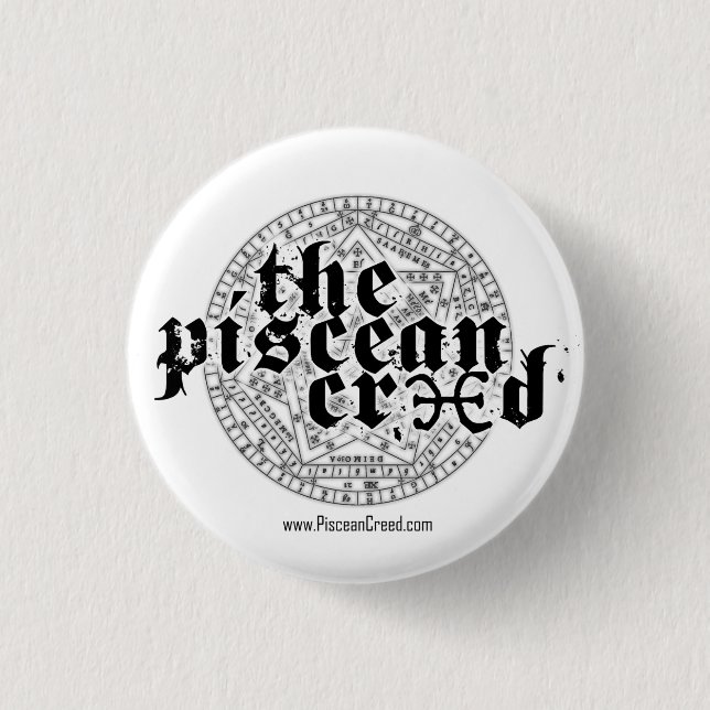 Macaron Rond 2,50 Cm Croyance de Piscean - 1 1/4" bouton (Devant)