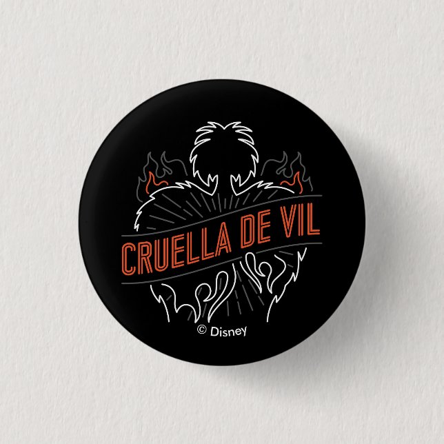 Macaron Rond 2,50 Cm Cruella De Vil | Neon (Devant)
