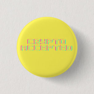Macaron Rond 2,50 Cm Crypto Accepté Bitcoin moderne Futuriste Type