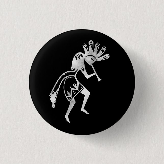 Macaron Rond 2,50 Cm Culture amérindienne - Danse Kokopelli 2 (Devant)