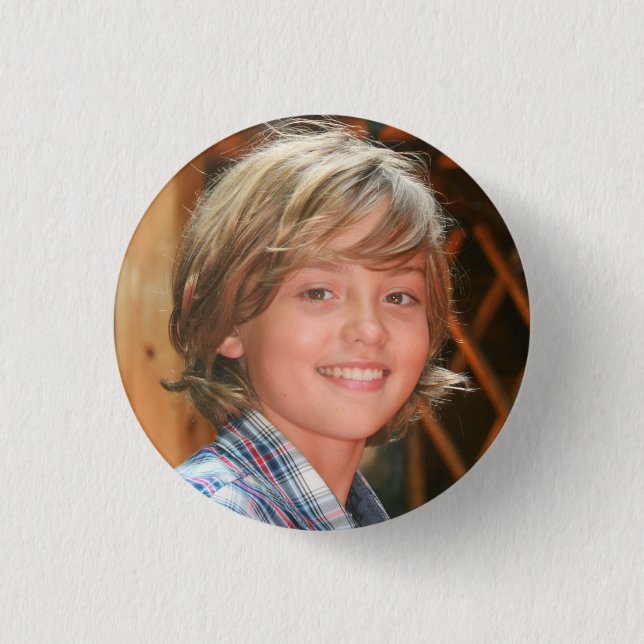 MACARON ROND 2,50 CM CUSTOM PHOTO BUTTON (Devant)