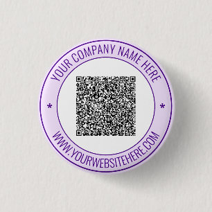 Macaron Rond 2,50 Cm Custom QR Code Text and Colors Promotional Button