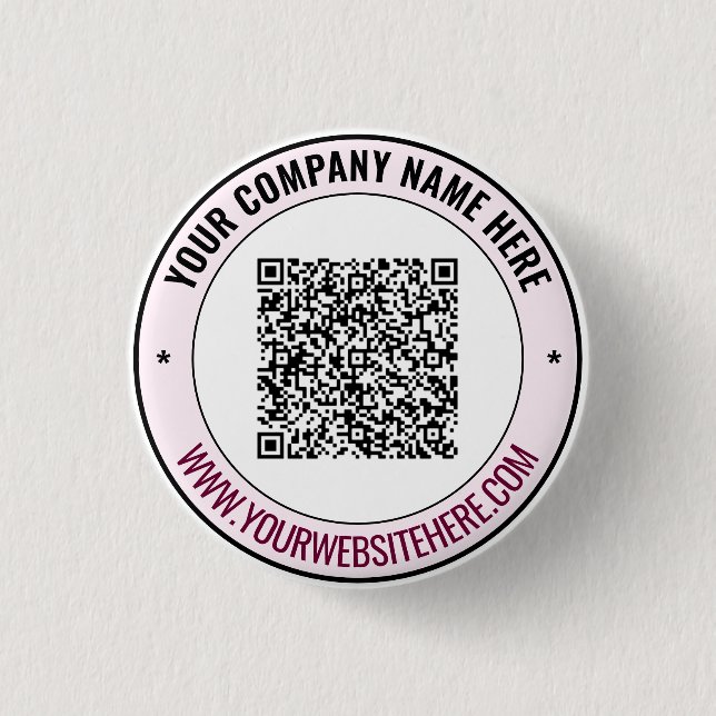 Macaron Rond 2,50 Cm Custom Text QR Code Promotional Buttons Template (Devant)