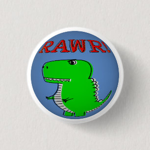 Macaron Rond 2,50 Cm Cute and Angry Cartoon T-Rex RAWR