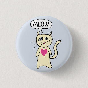Macaron Rond 2,50 Cm Cute chat Meow