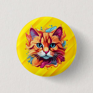 Macaron Rond 2,50 Cm Cute Colorful Chat Face-87002
