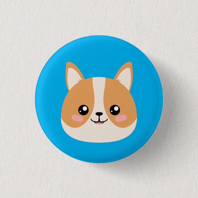 Macaron Rond 2,50 Cm Cute Corgi (Devant)