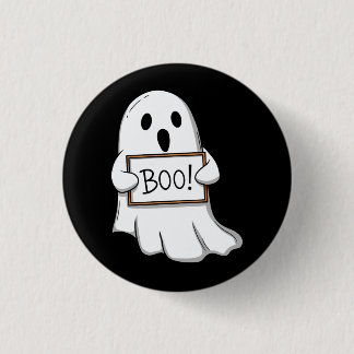 Macaron Rond 2,50 Cm Cute Ghost BOO Sign Pin Button