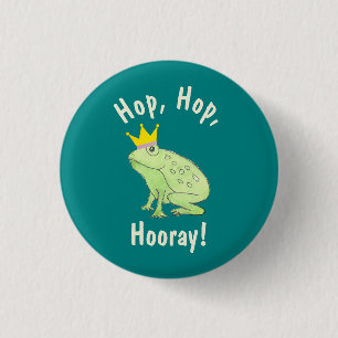 Macaron Rond 2,50 Cm Cute Green Frog Hop Hop Hooray Party Favoriser