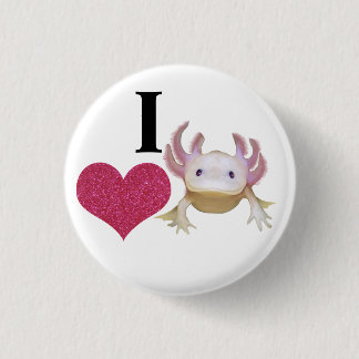 Macaron Rond 2,50 Cm Cute I Love Axolotl Sparkle Heart