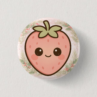 Macaron Rond 2,50 Cm Cute Kawaii Strawberry Button