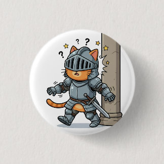 Macaron Rond 2,50 Cm Cute Knight Cat Button