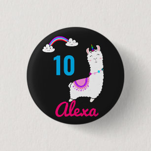 Macaron Rond 2,50 Cm Cute Llama Alpaca Lama Fiesta