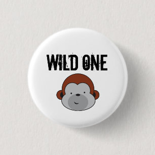 Macaron Rond 2,50 Cm Cute Monkey Wild une fête d'anniversaire en safari