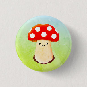Macaron Rond 2,50 Cm Cute Mushroom Drawing