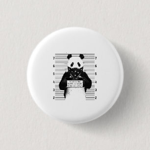 Macaron Rond 2,50 Cm Cute Panda Crime Professionnel Coeur Stealer Funny