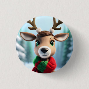 Macaron Rond 2,50 Cm Cute Reindeer