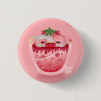 Macaron Rond 2,50 Cm Cute Strawberry Button – Pink Design