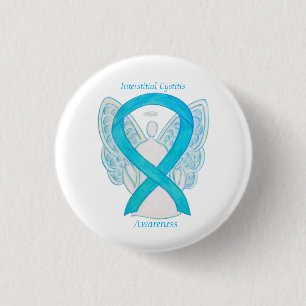 Macaron Rond 2,50 Cm Cystite interstitielle Sensibilisation Ruban Angel