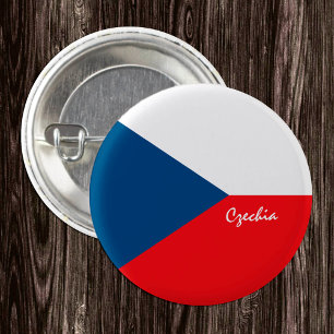 Macaron Rond 2,50 Cm Czechia button, patriotique tchèque Drapeau mode