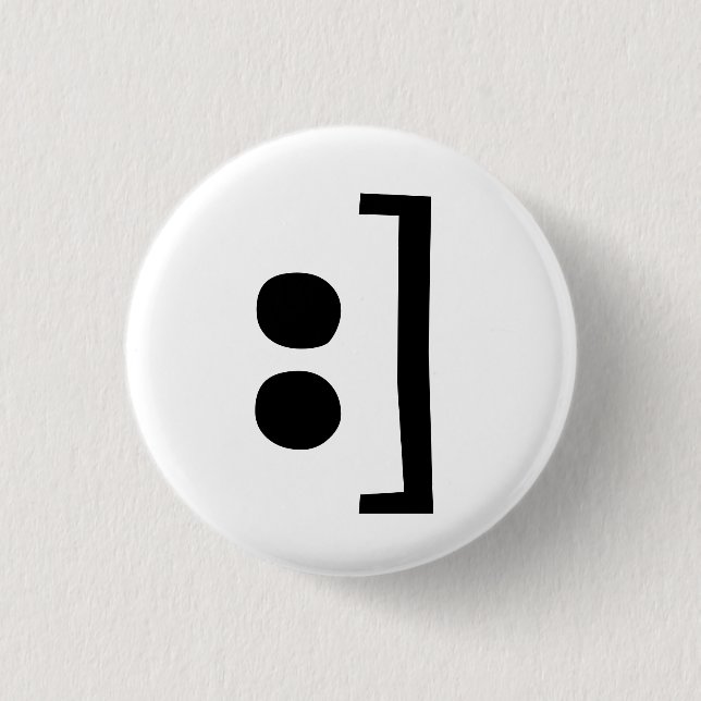 Macaron Rond 2,50 Cm dactylographiez le sourire (Devant)