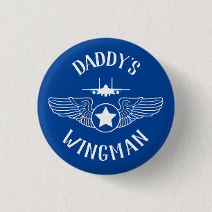 Macaron Rond 2,50 Cm Daddy's Wingman Strike Eagle Jet