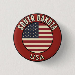 Macaron Rond 2,50 Cm Dakota du Sud États-Unis d'Amérique