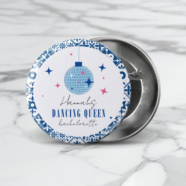 Macaron Rond 2,50 Cm Dancing Queen grec Disco musicale bachelorette (Créateur téléchargé)