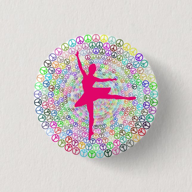 Macaron Rond 2,50 Cm Danse pour la paix (Devant)