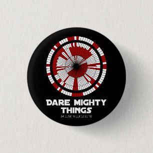 Macaron Rond 2,50 Cm Dare Mighty Things Perseverance Mars Rover Landing