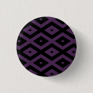 Macaron Rond 2,50 Cm Dark purple and black diamond pattern