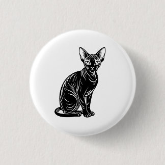 Macaron Rond 2,50 Cm Dark Sphynx Cat Art – Mysterious Minimal Design