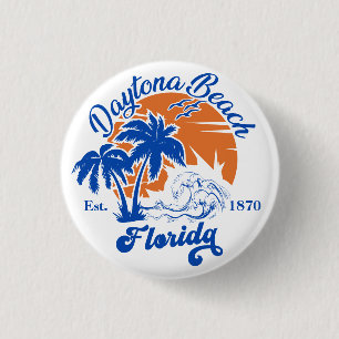 Macaron Rond 2,50 Cm Daytona Beach Floride Vacances d'été 60s