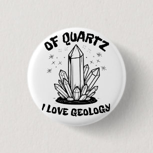 Macaron Rond 2,50 Cm De Quartz J'Aime Géologie Balck Et Blanc