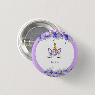 Macaron Rond 2,50 Cm Décorations d'anniversaire licorne violette fraîch