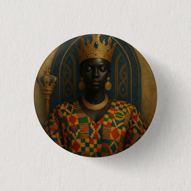 Macaron Rond 2,50 Cm Déesse Afro (Devant)